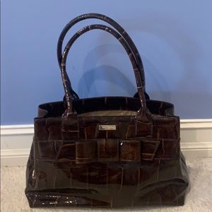 Kate spade patent leather like brown tote